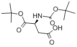 N-叔丁氧羰基-L-天冬氨酸 1-叔丁酯结构式