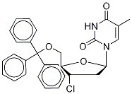 3'-CHLORO-3'-DEOXY-5'-O-TRITYLTHYMIDINE结构式