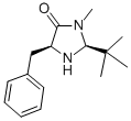 Structure of (2S,5S)-(-)-2-TERT-BUTYL-3-METHYL-5-BENZYL-4-IMIDAZOLIDINONE