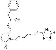 (5R)-5-[(3S)-3-Hydroxy-4-phenyl-1-buten-1-yl]-1-[6-(2H-tetrazol-5-yl)hexyl]-2-pyrrolidinone结构式