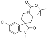 Structure of 5-CHLORO-1,2-DIHYDRO-2-OXO-SPIRO[3H-INDOLE-3,4-PIPERIDINE]-1-CARBOXYLIC ACID 1,1-DIMETHYLETHYL ESTER