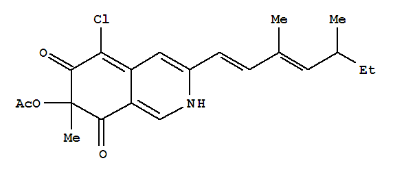 Structure of 6,8(2H,7H)-Isoquinolinedione,7-(acetyloxy)-5-chloro-3-(3,5-dimethyl-1,3-heptadienyl)-7-methyl- (9CI)