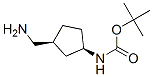 Structure of Carbamic acid, [(1R,3S)-3-(aminomethyl)cyclopentyl]-, 1,1-dimethylethyl ester