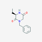 Structure of (3R)-1-benzyl-3-ethylpiperazine-2,5-dione