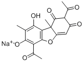 Structure of 2,6-Diacetyl-7,9-dihydroxy-8,9b-dimethyldibenzofuran-1,3(2H,9bH)-dione monosodium salt
