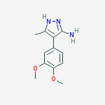 Structure of 4-(3,4-dimethoxyphenyl)-5-methyl-1H-Pyrazol-3-amine