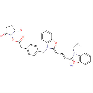 Structure of Benzoxazolium,2-[3-[3-[[4-[2-[(2,5-dioxo-1-pyrrolidinyl)oxy]-2-oxoethyl]phenyl]methyl]-2(3H)-benzoxazolylidene]-1-propenyl]-3-ethyl-