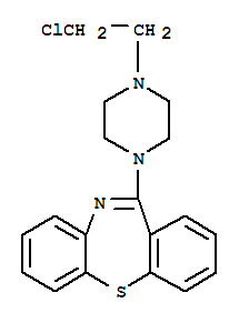 Structure of 11-[4-(2-CHLOROETHYL)-1-PIPERAZINYL-DIBENZO(B,F)-(1,4)-THIAZEPINE]