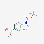 1-(tert-butoxycarbonyl)indolin-5-ylboronic acid结构式