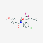 Structure of N-[4-chloro-2-[(2s)-4-cyclopropyl-1,1,1-trifluoro-2-hydroxybut-3-yn-2-yl]phenyl]-4-methoxybenzamide