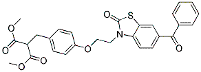 Structure of Propanedioic acid,[[4-[2-(6-benzoyl-2-oxo-3(2H)-benzothiazolyl)ethoxy]phenyl]methyl]-,dimethyl ester