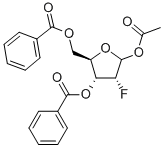 1-乙酰基-2-脱氧-2-氟-3,5-二-O-苯甲酰基-D-呋喃核糖结构式