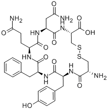 Structure of H-Cys-Tyr-Phe-Gln-Asn-Cys-OH, (Disulfide bond)
