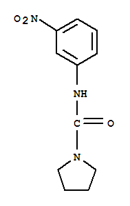 Structure of 1-pyrrolidinecarboxamide, N-(3-nitrophenyl)-