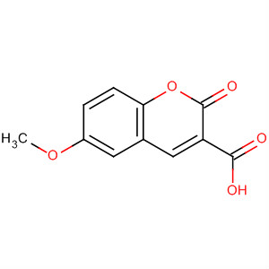 Structure of 2H-1-Benzopyran-3-carboxylic acid, 6-methoxy-2-oxo-