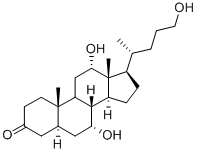 (5A,7A,12A)-7,12,24-三羟基胆烷-3-酮结构式