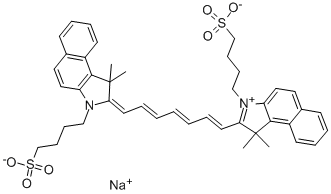Structure of Sodium 2-(7-(3,3-dimethyl-1-(4-sulfonatobutyl)benz(e)indolin-2-ylidene)hepta-1,3,5-trien-1-yl)-3,3-dimethyl-1-(4-sulfonatobutyl)benz[e]indolinium