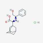 Structure of Tricyclo[3.3.1.13,7]decane-1-acetic acid, a-[[(1R)-2-hydroxy-1-phenylethyl]amino]-, hydrochloride, (aS)-