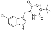 Structure of 2-[(tert-butoxycarbonyl)amino]-3-(5-chloro-1H-indol-3-yl)propanoic acid