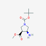 (3S,4S)-1-tert-Butyl 3-methyl 4-aminopyrrolidine-1,3-dicarboxylate结构式