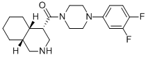 Structure of ((4S,4aS,8aR)-decahydroisoquinolin-4-yl)(4-(3,4-difluorophenyl)piperazin-1-yl)methanone