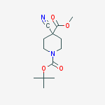 1,4-Piperidinedicarboxylic acid, 4-cyano-, 1-(1,1-dimethylethyl)4-methyl ester结构式