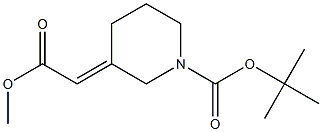 Structure of tert-butyl 3-(2-Methoxy-2-oxoethylidene)piperidine-1-carboxylate