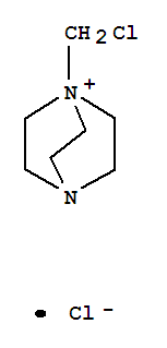 Structure of 1-(chloromethyl)-4-aza-1-azoniabicyclo[2.2.2]octane chloride