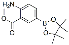 Structure of Benzoic acid, 2-amino-5-(4,4,5,5-tetramethyl-1,3,2-dioxaborolan-2-yl)-, methyl ester