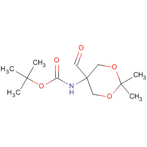 Structure of Carbamic acid, N-(5-formyl-2,2-dimethyl-1,3-dioxan-5-yl)-, 1,1-dimethylethyl ester