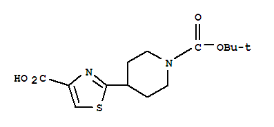 Structure of 2-[1-[tert-Butoxycarbonyl]piperidin-4-yl]-1,3-thiazol-4-carboxylicacid