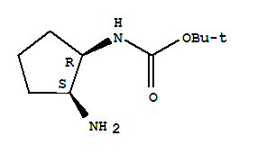 Structure of Carbamic acid, [(1R,2S)-2-aminocyclopentyl]-, 1,1-dimethylethyl ester, rel-