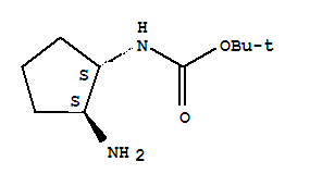 Structure of Carbamic acid, [(1R,2R)-2-aminocyclopentyl]-, 1,1-dimethylethyl ester, rel-