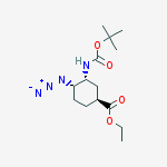 Structure of Cyclohexanecarboxylic acid,4-azido-3-[[(1,1-dimethylethoxy)carbonyl]amino]-, ethyl ester,(1S,3R,4S)-