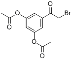 Chemical structure of 5-(2-bromoacetyl)-1,3-phenylene diacetate