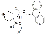 Structure of 4-Piperidinecarboxylicacid, 4-[[(9H-fluoren-9-ylmethoxy)carbonyl]amino]-, hydrochloride (1:1)