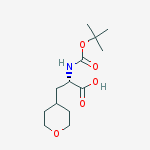 Structure of 2H-Pyran-4-propanoic acid, a-[[(1,1-dimethylethoxy)carbonyl]amino]tetrahydro-, (S)-
