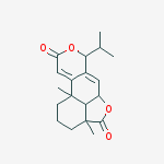 (3aS)-1,2,3,3aβ,5aβ,7,10b,10cβ-Octahydro-3a,10bα-dimethyl-7β-isopropyl-4H,9H-furo[2,3,4:4,5]naphtho[2,1-c]pyran-4,9-dione结构式