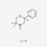 5,5-dimethyl-2-phenylmorpholine;hydrochloride结构式