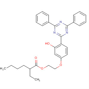 Hexanoic acid, 2-ethyl-,2-[4-(4,6-diphenyl-1,3,5-triazin-2-yl)-3-hydroxyphenoxy]ethyl ester结构式