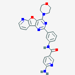 6-氨基-N-[3-[4-(4-吗啉基)吡啶并[3',2':4,5]呋喃并[3,2-D]嘧啶-2-基]苯基]-3-吡啶甲酰胺结构式