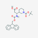 Structure of 3-(FMoc-aMino)-3-(1-Boc-3-piperidyl)propanoic Acid