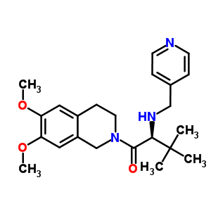 Structure of (2S)-1-(6,7-dimethoxy-3,4-dihydroisoquinolin-2(1H)-yl)-3,3-dimethyl-2-[(pyridin-4-ylmethyl)amino]butan-1-one