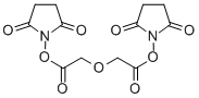 Structure of Bis-N-succinimidyl diglycolic acid, 2,2-Oxydiacetic acid bis-N-succinimidyl ester