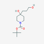 Structure of 1-Piperidinecarboxylic acid, 4-hydroxy-4-(3-hydroxypropyl)-, 1,1-dimethylethyl ester