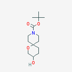 Structure of 1-Oxa-9-azaspiro[5.5]undecane-9-carboxylic acid, 3-hydroxy-, 1,1-dimethylethyl ester