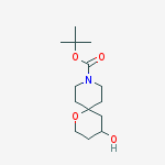 Structure of 1-Oxa-9-azaspiro[5.5]undecane-9-carboxylic acid, 4-hydroxy-, 1,1-dimethylethyl ester