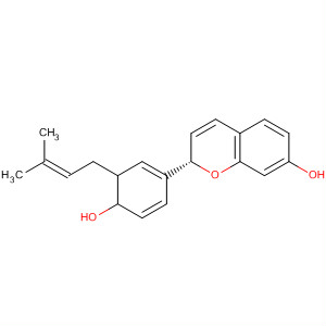 Structure of 2H-1-Benzopyran-7-ol,3,4-dihydro-2-[4-hydroxy-3-(3-methyl-2-butenyl)phenyl]-, (2S)-