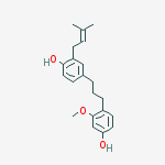 Phenol, 4-[3-(4-hydroxy-2-methoxyphenyl)propyl]-2-(3-methyl-2-butenyl)-结构式