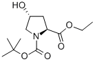 1-叔丁氧羰基-(4R)-羟基-2-脯氨酸乙脂结构式